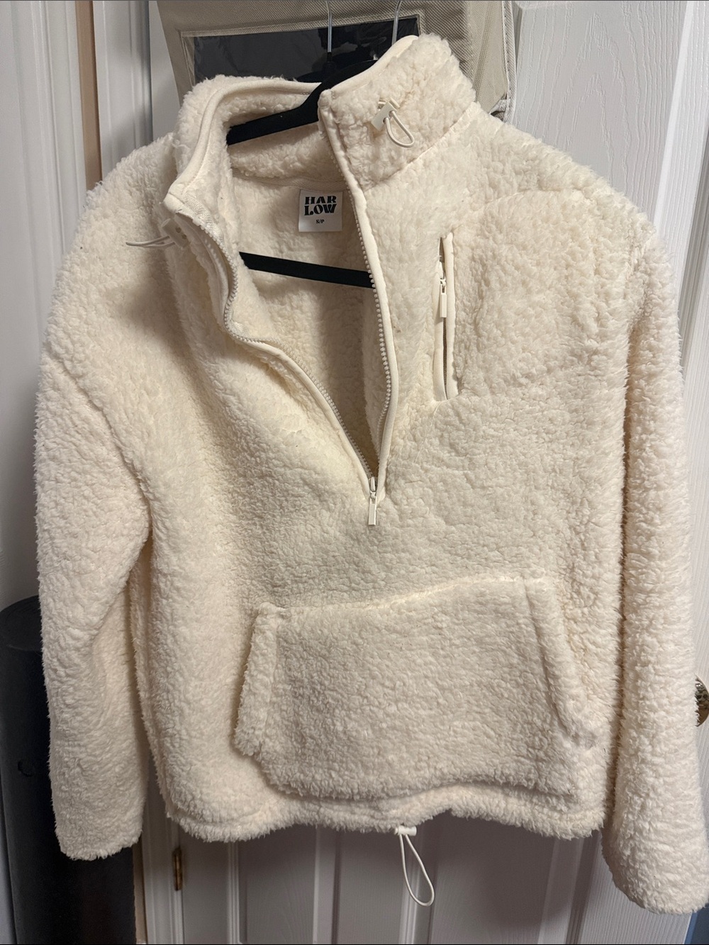 Harlow Cream Sherpa Zip-Up Pullover